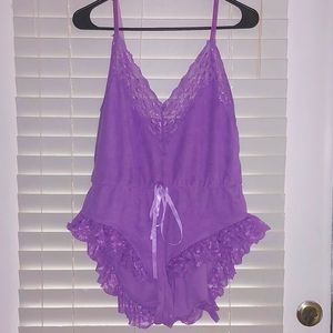 Dolls Kill Sugar Thrillz Lingerie Damsel Dancing Terry Lace Romper NWOT